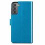 Samsung Galaxy S21 Handy H�lle Schutz-Tasche Cover Flip-Case Kartenfach Blau