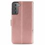Samsung Galaxy S21 Handy H�lle Schutz-Tasche Cover Flip-Case Kartenfach Rosa