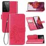 Samsung Galaxy S21 Ultra Handy H�lle Schutz-Tasche Cover Flip-Case Kartenfach Pink