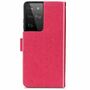Samsung Galaxy S21 Ultra Handy H�lle Schutz-Tasche Cover Flip-Case Kartenfach Pink