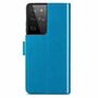 Samsung Galaxy S21 Ultra Handy H�lle Schutz-Tasche Cover Flip-Case Kartenfach Blau