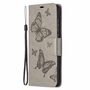 Samsung Galaxy A72 5G Handyh�lle Schutztasche Case Cover Schmetterling Grau