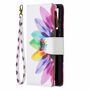 Samsung Galaxy A72 5G Tasche Handy H�lle Schutz-Cover Flip-Case mit Kartenfach Sonnenblume