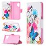 Samsung Galaxy A32 5G Tasche Handy H�lle Schutz-Cover Flip-Case mit Kartenfach Schmetterlinge