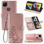 Google Pixel 4A Handy H�lle Schutz Tasche Cover Flip Case Kartenfach Rosa