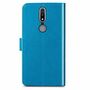 Nokia 2.4 Handy H�lle Schutz Tasche Cover Flip Case Kartenfach Blau