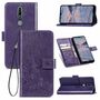 Nokia 2.4 Handy H�lle Schutz Tasche Cover Flip Case Kartenfach Violett