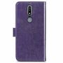 Nokia 2.4 Handy H�lle Schutz Tasche Cover Flip Case Kartenfach Violett