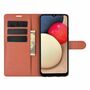 Samsung Galaxy A02s Handyh�lle Schutztasche Case Cover Klapptasche Braun