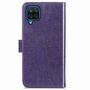 Samsung Galaxy A12 Handy H�lle Schutz Tasche Cover Flip Case Kartenfach Violett