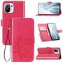 Xiaomi Mi 11 Handy H�lle Schutz Tasche Cover Flip Case Kartenfach Pink