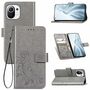 Xiaomi Mi 11 Handy H�lle Schutz Tasche Cover Flip Case Kartenfach Grau