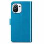 Xiaomi Mi 11 Handy H�lle Schutz Tasche Cover Flip Case Kartenfach Blau