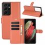 Samsung Galaxy S21 Ultra Handyh�lle Schutztasche Case Cover Klapptasche Braun