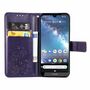 Nokia 2.2 Handy H�lle Schutz Tasche Cover Flip Case Kartenfach Violett