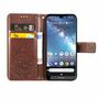 Nokia 2.2 Handy H�lle Schutz Tasche Cover Flip Case Kartenfach Braun