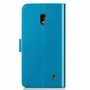 Nokia 2.2 Handy H�lle Schutz Tasche Cover Flip Case Kartenfach Blau
