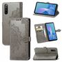 Handyh�lle f�r Sony Xperia 10 III Schutztasche Wallet Cover 360 Case Etuis Grau