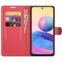 Handyh�lle f�r Xiaomi Redmi Note 10 5G Schutztasche Wallet Cover 360 Case Etuis Rot