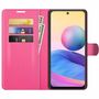 Handyh�lle f�r Xiaomi Redmi Note 10 5G Schutztasche Wallet Cover 360 Case Etuis Rot