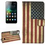 Handyh�lle Tasche f�r Handy Huawei Honor 4C Retro Fahne USA
