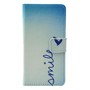Handyh�lle Tasche f�r Handy Sony Xperia Z4 Compact Schriftzug Smile Blau