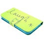 Handyh�lle Tasche f�r Handy Samsung Galaxy S4 Schriftzug Laugh / Lachen Gr�n