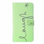 Handyh�lle Tasche f�r Handy Samsung Galaxy Note 5 Laugh / Lachen Gr�n