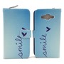 Handyh�lle Tasche f�r Handy Samsung Galaxy A5 Schriftzug Smile Blau