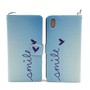 Handyh�lle Tasche f�r Handy Sony Xperia M4 Aqua Schriftzug Smile Blau
