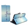 Handyh�lle Tasche f�r Handy Vodafone Smart Ultra 6 Schriftzug Be Happy Blau