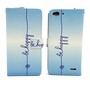 Handyh�lle Tasche f�r Handy Vodafone Smart Ultra 6 Schriftzug Be Happy Blau