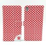 Handyh�lle Tasche f�r Handy Alcatel One Touch Idol 3 (5,5) Polka Dot Rot