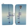 Handyh�lle Tasche f�r Handy Samsung Galaxy S4 Schriftzug Be Happy Blau
