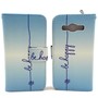 Handyh�lle Tasche f�r Handy Samsung Galaxy A3 Schriftzug Be Happy Blau