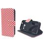 Handyh�lle Tasche f�r Handy Samsung Galaxy J1 Mini Polka Dot Rot