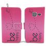 Handyh�lle Tasche f�r Handy Samsung Galaxy J1 Mini Be Happy Pink