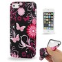 TPU Backcover H�lle f�r Case Handy Apple iPhone SE Schmetterling Pink