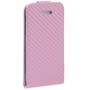  Handy Tasche Flip d�nn Carbon look f�r Case Handy iPhone SE Pink
