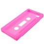 Silikon H�lle Retro Kassette f�r Case Handy iPhone SE Pink