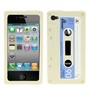 Silikon H�lle Retro Kassette grau f�r iPhone 4 Grau