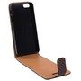 Handy Tasche Flip d�nn Carbon look f�r Handy iPhone 5 / 5s Braun