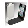 Handy Tasche Flip d�nn Carbon Look f�r Handy iPhone 4 4S wei�