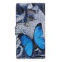 Handyh�lle Tasche f�r Handy Huawei Mate S Blauer Schmetterling