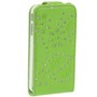 Handy Tasche Flip d�nn f�r Handy iPhone 4 4S Strass gr�n