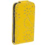 Handy Tasche Flip d�nn f�r Handy iPhone 4 / 4s Strass gelb