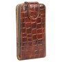  Handy Tasche Flip Krokodil Optik f�r Case Handy iPhone 4 4S Braun