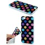 TPU Backcover H�lle gepunktet f�r Handy Apple iPhone 5 / 5s Schwarz mit bunten Punkten