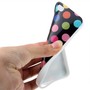 TPU Backcover H�lle gepunktet f�r Handy Apple iPhone 5 / 5s Schwarz mit bunten Punkten