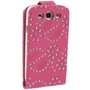 Schutzh�lle Flip d�nn f�r Case Handy Samsung Galaxy S3 i9300 / i9305 / S3 NEO i9301 Strass Pink